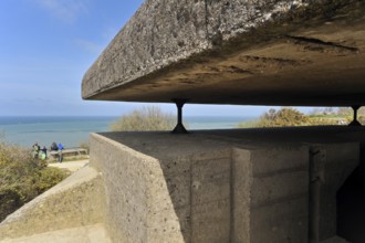 Distance measuring post of the Longues Battery, part of the Atlantic Wall in Longues-sur-Mer,