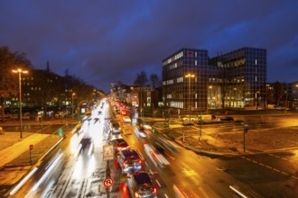 Bundesstrasse B224, Alfredstrasse, in Essen Rüttenscheid, evening rush hour traffic, this area