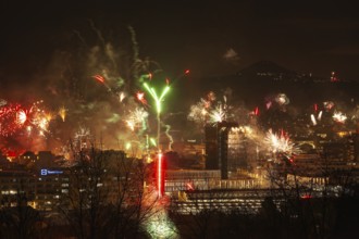 Göppingen with the Hohenstaufen in the background for the New Year's Eve fireworks 2023