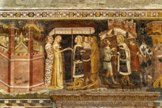Frescoes in the interior of Trento Cathedral or San Vigilio Cathedral, Trento, Trentino, Italy,