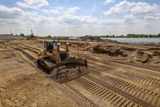 Dinslaken, Voerde, North Rhine-Westphalia, Germany, Emscher estuary into the Rhine. Construction