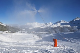 Snowmaking system, Arosa, Switzerland, Europe