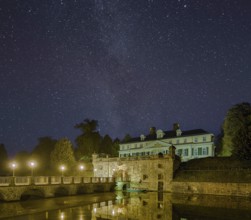 Castle night starry sky Bad Pyrmont Germany