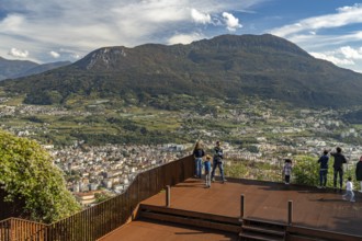 The Terrazza Panoramica Busa Degli Orsi viewing platform in the Sardagna district with a view of