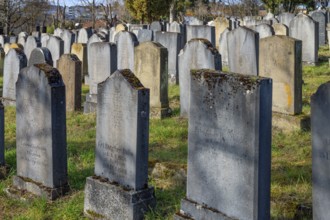 Old graves at the Israeli cemetery, inaugurated in 1882, Werner-von Siemens Str. 2, Würzburg, Lower