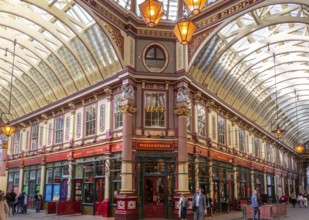 Historic covered shopping arcade Leadenhall Market, City of London, London, England, UK architect