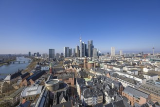The view from St. Bartholomew's Cathedral takes in Frankfurt city centre and the banking skyline,