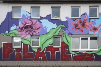 Wall painting on a residential building, Lauf an der Pegnitz, Middle Franconia, Bavaria