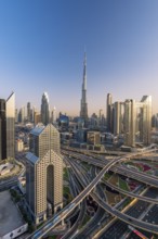 Dubai skyline, Burj Khalifa tallest building in the world, United Arab Emirates, Asia