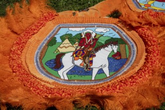 New Orleans, Louisiana - Detail of a costume worn in the Mardi Gras Indians' Super Sunday parade.