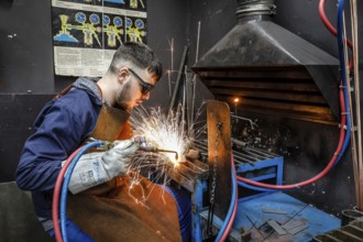 Remscheid, North Rhine-Westphalia, Germany - Trainees in metal professions here welding, Vocational