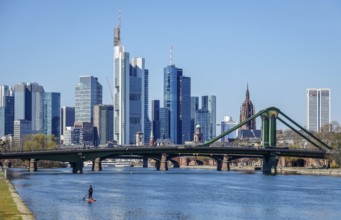 Skyline of Frankfurt city centre with banking district, Frankfurt am Main, Hesse, Germany, Europe