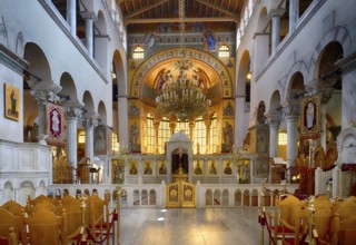 Interior view of Hagios Demetrios Church, also known as Agios Dimtrios or Demetrios Basilica,