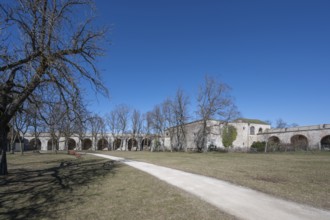 Inner courtyard of the Hohenzollern fortress Wülzburg, a historic Renaissance fortress, built