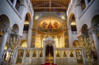 Interior view of Hagios Demetrios Church, also known as Agios Dimtrios or Demetrios Basilica,