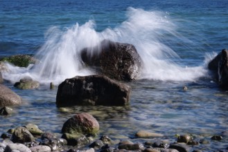 Wave play, Baltic Sea beach, Mecklenburg-Western Pomerania, Germany, Europe