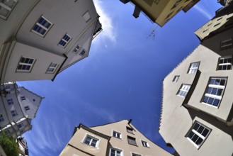 Gables of houses in the old town centre of Augsburg, Bavaria, Germany, Europe