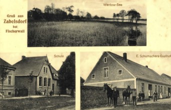 Historical postcard, picture postcard, Zabelsdorf near Fischerwall, Zehdenick, Brandenburg,