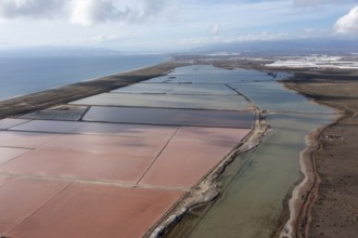 Salt ponds in the salt works, Las Salinas de Cabo de Gata, Almeria, Andalusia, Spain, Europe