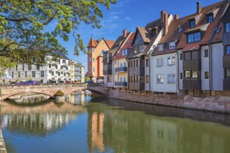Pegnitz at flea market in Nuremberg, Germany, Europe