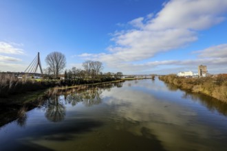 Lippe, flood in the renaturalised floodplain area at the mouth of the Lippe into the Rhine, on the
