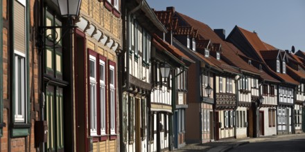 Half-timbered houses in the old town centre, Wernigerode, Harz, Saxony-Anhalt, Germany, Europe