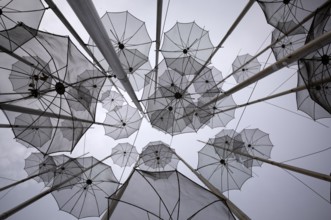 Parasols, Umbrellas, Sculpture by George Zongolopoulos, Promenade, Thessaloniki, Macedonia, Greece,