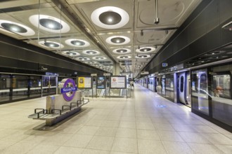 Paddington underground station on the Elizabeth Line Crossrail underground in London, Great Britain