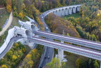 Filstal bridge on the Stuttgart to Ulm high-speed railway line. The bridge is the third highest
