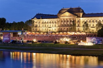 Public viewing on the banks of the Elbe in Dresden on the grounds of the Filmnächte am Elbufer,