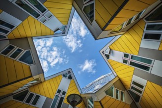 ROTTERDAM, NETHERLANDS, MAY 11, 2017: Cube houses, innovative cube-shaped houses designed by