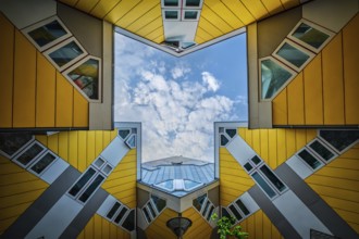 ROTTERDAM, NETHERLANDS, MAY 11, 2017: Cube houses, innovative cube-shaped houses designed by