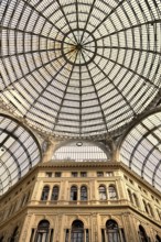 Galleria Umberto I roof dome, Naples, Campania, Italy, Europe