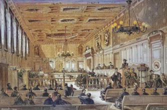 The New Hall of the Jury Court of the Department of Seine in 1869, France, Historical, digitally