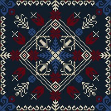 Traditional Latvian embroidery seamless pattern, vector illustration
