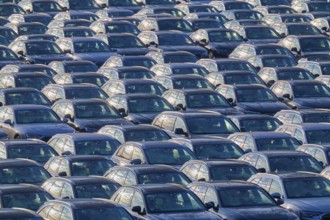 Large number of cars on assembly point, Brand Audi, Germany, Europe