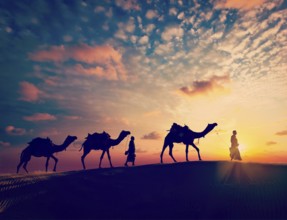 Vintage retro effect filtered hipster style image of Rajasthan travel background, two indian