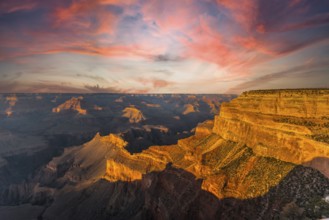 Sunset at the Grand Canyon's Mojave Point Overlook. Grand Canyon at sunset, Arizona. United States