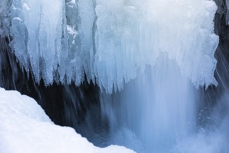 Frozen waterfall, Öxarafoss, Thingvellir National Park, Golden Circle, Sudurland, Iceland, Europe