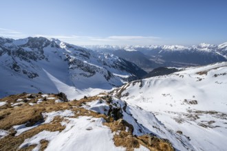 Summit of the Mitterzeigerkogel in winter, Sellraintal, Kühtai, Tyrol, Austria, Europe