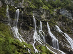Cascades from the Jungibach Falls, Gental, Canton Bern, Switzerland, Europe