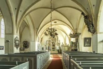 Interior of St Catherine's Church in Trent, Ruegen Island, Mecklenburg-Western Pomerania, Germany,