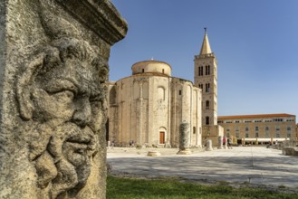 The Church of St Donatus, remains of the Roman forum and the bell tower of Zadar Cathedral,