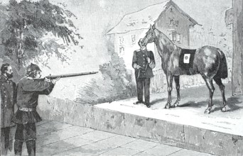 Test of the Dowe bulletproof armour, shooting attempt at a horse with a bulletproof vest, Heinrich