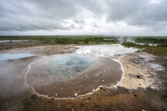 Hot spring, Haukadalur geothermal field, Golden Circle, South Iceland, Iceland, Europe