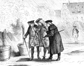 The King's favourites, General von Grumbkow (left), Gundling and Austrian envoy Count Seckendorf