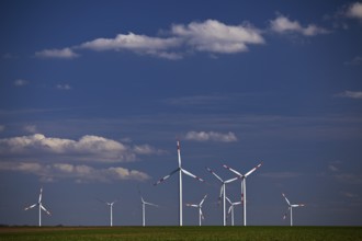 Wind turbines, Bedburg, Lower Rhine, North Rhine-Westphalia, Germany, Europe