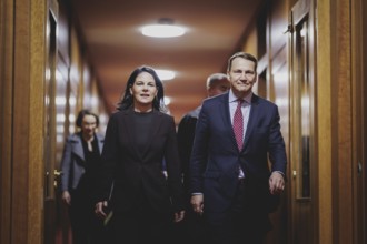 (L-R) Annalena Bärbock (Alliance 90/The Greens), Federal Foreign Minister, and Radoslaw Sikorski,