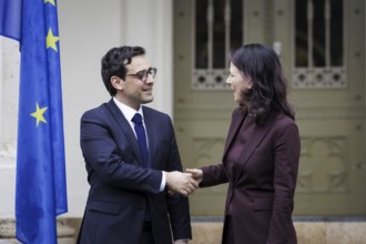 Annalena Bärbock (Alliance 90/The Greens), Federal Foreign Minister, photographed during a welcome