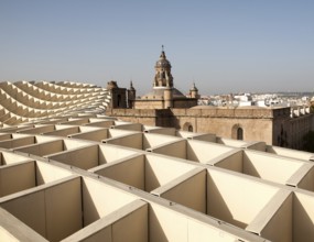 Metropol Parasol wooden structure in Plaza La Encarnación, Seville, Spain, architect Jürgen